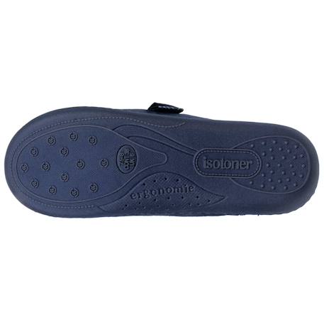 Chaussons mules microvelours semelle ergonomique soutien voûte plantaire Marine+Rayure marine 4 - vertbaudet enfant 