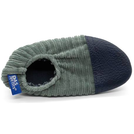 Chaussons bébé d’intérieur en velours doux Vert 2 - vertbaudet enfant 