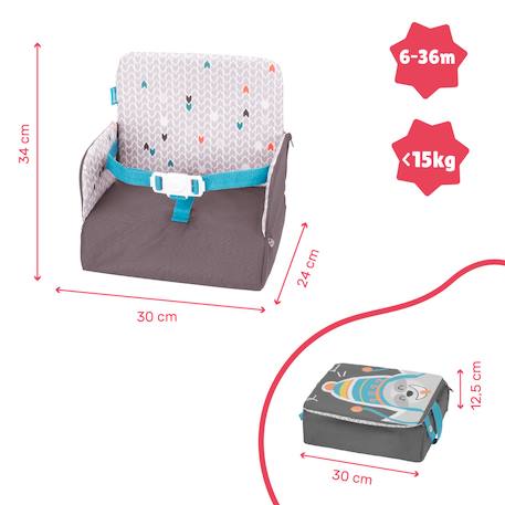 Rehausseur de chaise nomade yummy travel Gris 6 - vertbaudet enfant 