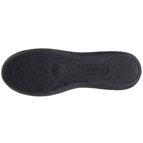 Chaussons ballerines velours semelle ergonomique Noir+Rayure marine 4 - vertbaudet enfant 