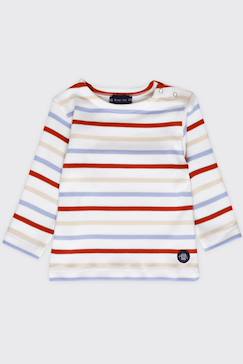 -Marinière 4 couleurs en coton épais bébé