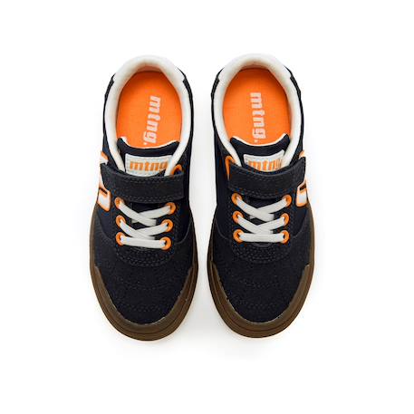 Sneakers garçon synthétique lacets Blanc–bleu+Bleu marine–orange 10 - vertbaudet enfant 