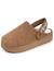 Chaussons mules suédine plateforme de 3,5 cm, confort mousse optimal Camel+Noir 6 - vertbaudet enfant 