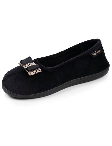 Chaussons ballerines velours semelle ergonomique Noir+Rayure marine 6 - vertbaudet enfant 
