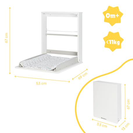 Table à langer murale plouf compacte Blanc 6 - vertbaudet enfant 
