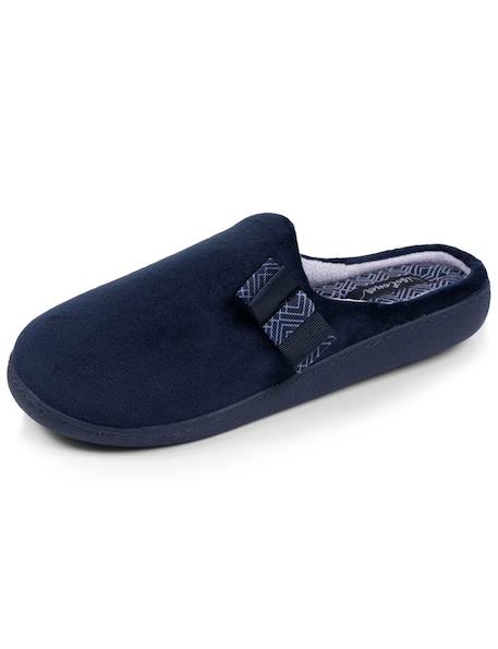 Chaussons mules microvelours semelle ergonomique soutien voûte plantaire Marine+Rayure marine 6 - vertbaudet enfant 