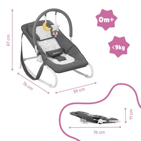 Transat bébé easy moonlight Gris 6 - vertbaudet enfant 