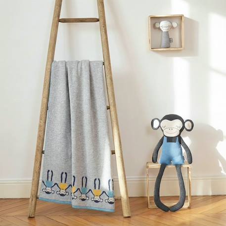 Couverture en coton bio gots Gris, singe 3 - vertbaudet enfant 