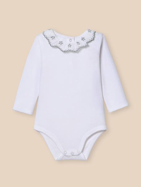 Bébé-Body col en broderie anglaise - coton biologique