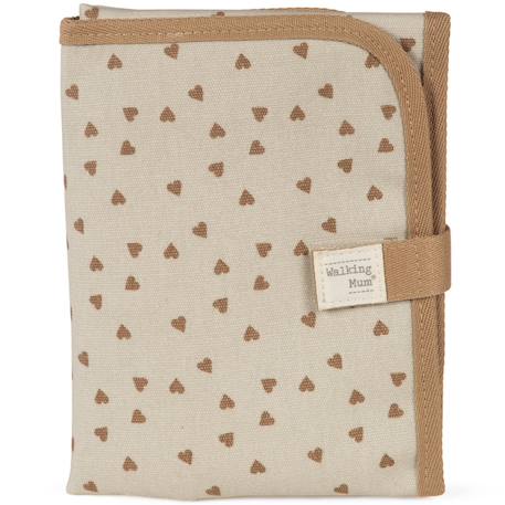 Tapis à langer coeurs poppy cannelle Cannelle, écru+Vert, écru 1 - vertbaudet enfant 