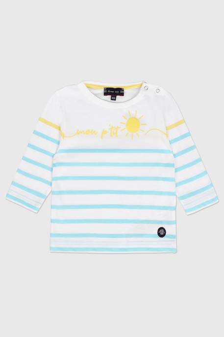 Marinière en coton léger petit crabe bébé Blanc/detroit+Blanc/tigerlily+Desert flower/pétunia 1 - vertbaudet enfant 