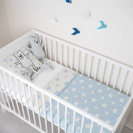 Couverture en coton bio gots Étoiles, bleu 2 - vertbaudet enfant 