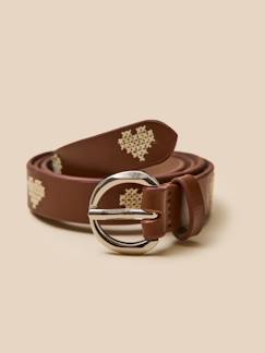 Ceinture brodée en cuir  - vertbaudet enfant