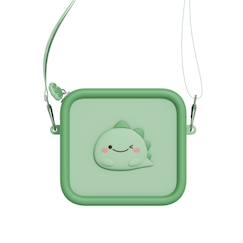Jouet-Sac pour appareil photo en silicone dino green