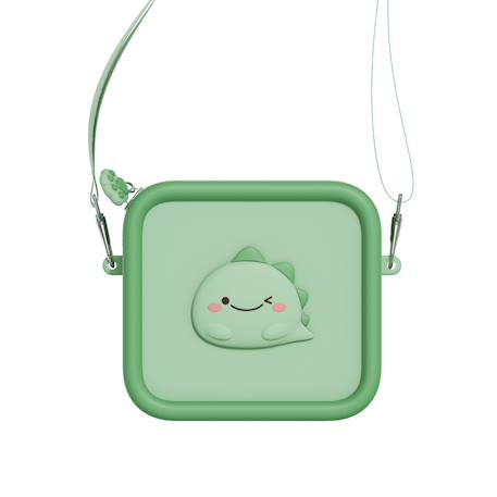 Sac pour appareil photo en silicone dino green Vert, noir, rose 1 - vertbaudet enfant 
