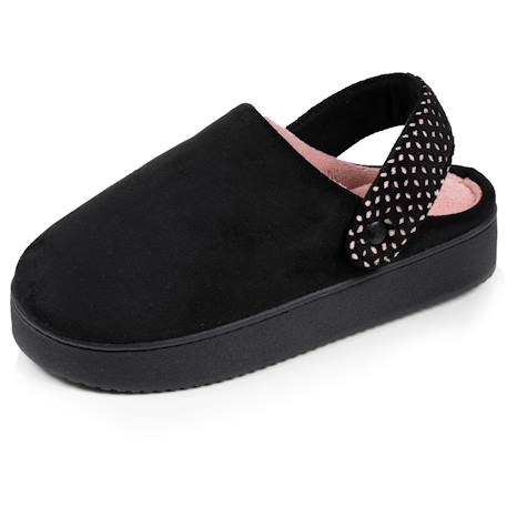 Chaussons mules suédine plateforme de 3,5 cm, confort mousse optimal Camel+Noir 7 - vertbaudet enfant 