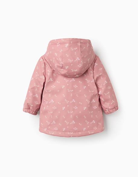 Parka en caoutchouc rembourrée avec capuche Rose 3 - vertbaudet enfant 