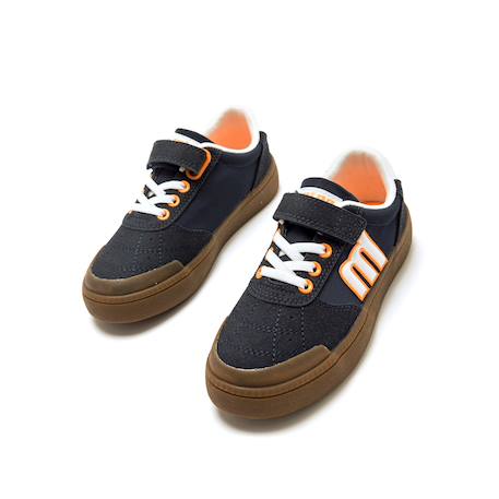 Sneakers garçon synthétique lacets Blanc–bleu+Bleu marine–orange 8 - vertbaudet enfant 