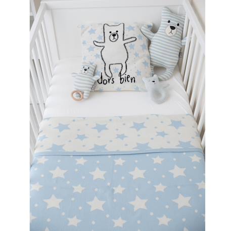 Couverture en coton bio gots Étoiles, bleu 4 - vertbaudet enfant 