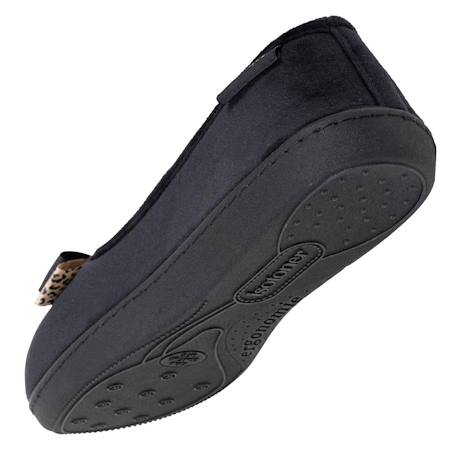 Chaussons ballerines velours semelle ergonomique Noir+Rayure marine 5 - vertbaudet enfant 