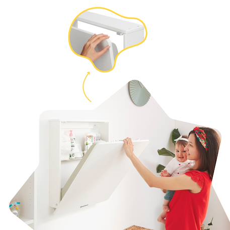 Table à langer murale plouf compacte Blanc 3 - vertbaudet enfant 