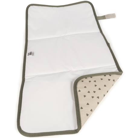 Tapis à langer coeurs poppy cannelle Cannelle, écru+Vert, écru 6 - vertbaudet enfant 