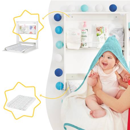 Table à langer murale plouf compacte Blanc 5 - vertbaudet enfant 
