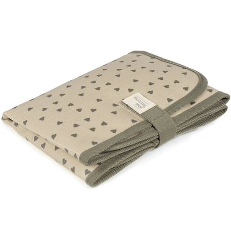 Tapis à langer coeurs poppy cannelle Cannelle, écru+Vert, écru 5 - vertbaudet enfant 