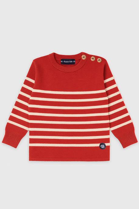 Pull marin rayé enfant - laine et acrylique Vernis/nature 1 - vertbaudet enfant 