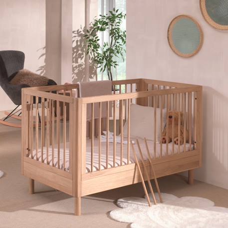Lit bébé évolutif en chêne massif  romane Bois naturel 4 - vertbaudet enfant 