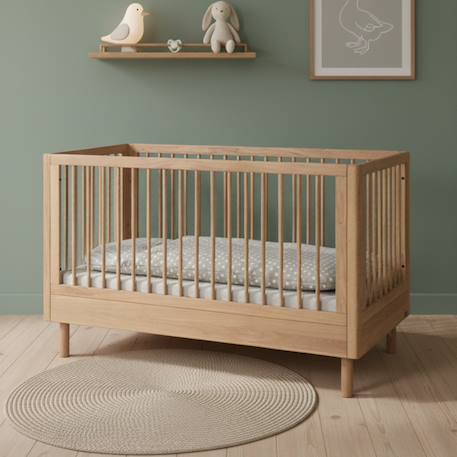 Lit bébé évolutif en chêne massif  romane Bois naturel 2 - vertbaudet enfant 
