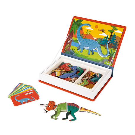 Magneti'book dinosaures, 40 magnets Orange / gris 1 - vertbaudet enfant 