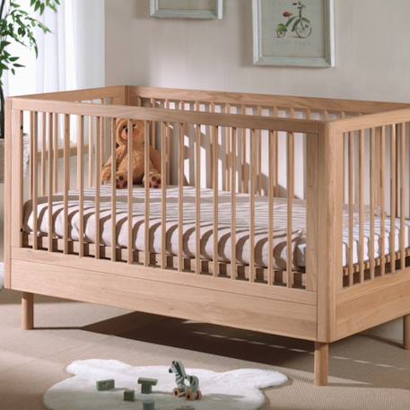 Lit bébé évolutif en chêne massif  romane Bois naturel 3 - vertbaudet enfant 