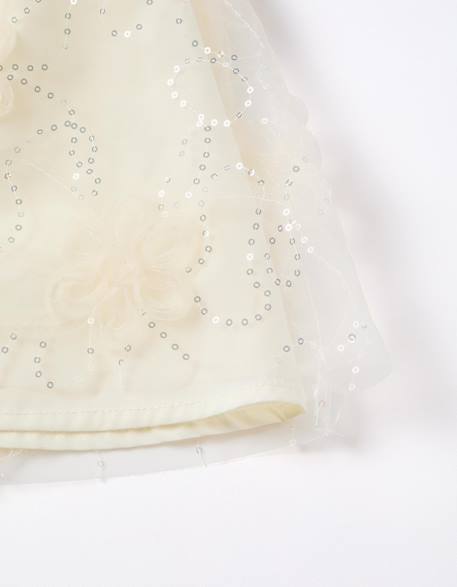 Robe à manches ballon et fleurs 3d Blanc 4 - vertbaudet enfant 