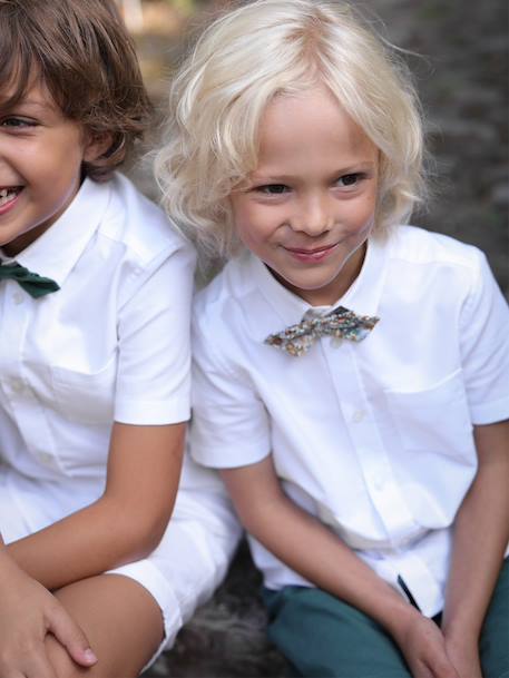 Chemisette oxford garçon - collection fêtes et mariage Blanc clair uni 3 - vertbaudet enfant 
