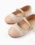 Ballerines en tweed avec bride Rose clair 4 - vertbaudet enfant 