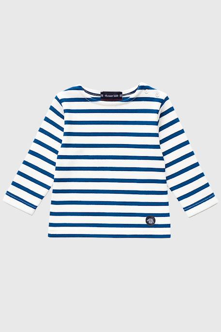 Marinière en pur coton rustique bébé Blanc/lake arm+Brasier/blanc+Suie/ etamine+Tige/blanc 1 - vertbaudet enfant 