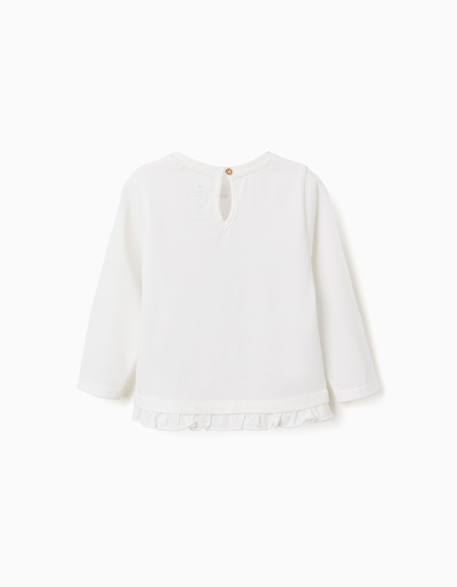 T-shirt en coton avec stitch et volants Blanc 2 - vertbaudet enfant 