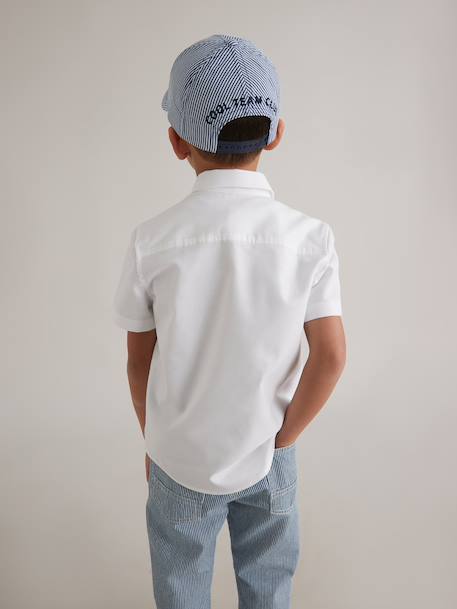 Chemisette oxford garçon - collection fêtes et mariage Blanc clair uni 5 - vertbaudet enfant 