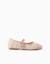 Ballerines en tweed avec bride Rose clair 1 - vertbaudet enfant 