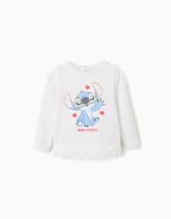 -T-shirt en coton avec stitch et volants