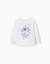 T-shirt en coton avec stitch et volants Blanc 1 - vertbaudet enfant 