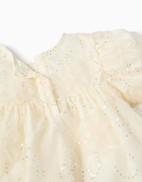 Robe à manches ballon et fleurs 3d Blanc 3 - vertbaudet enfant 