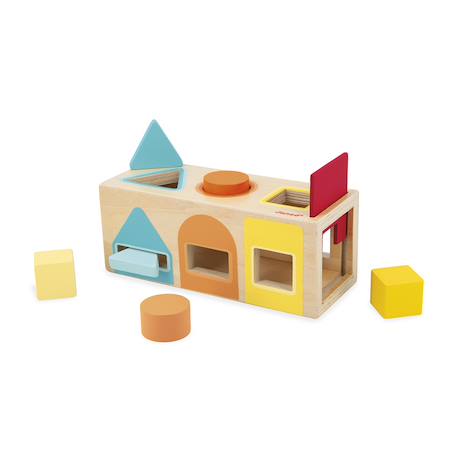 Boite à formes géométriques en bois 18 mois Multicolore 1 - vertbaudet enfant 