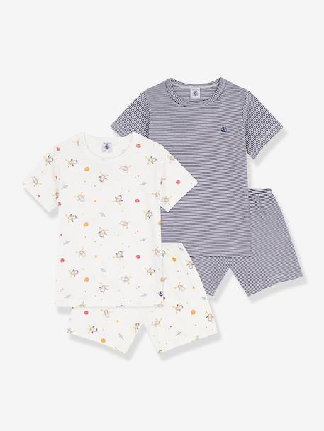 Lot 2 pyjashorts coton Petit Bateau blanc 1 - vertbaudet enfant 