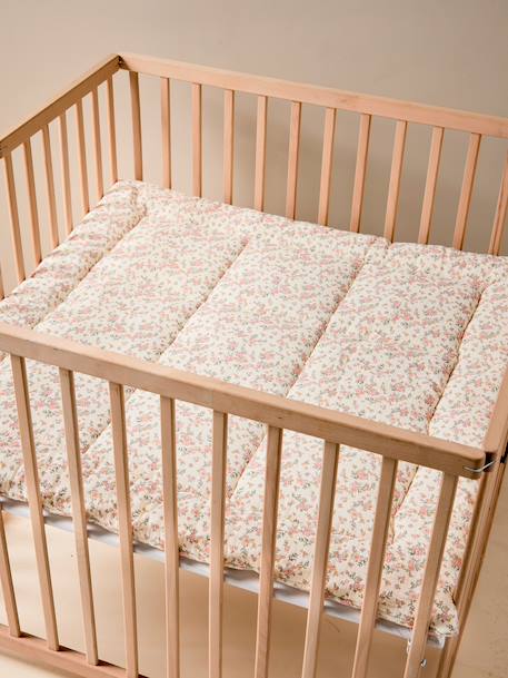 Tapis de sol / Fond de parc gaze de coton FLEURS blanc imprimé 1 - vertbaudet enfant 