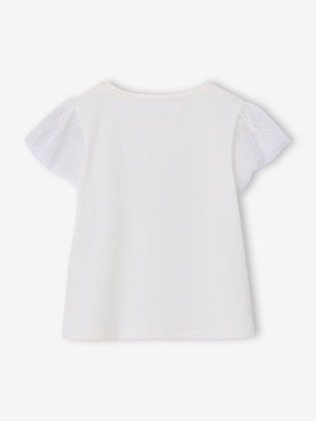 Tee-shirt manches courtes fleuri blanc 2 - vertbaudet enfant 