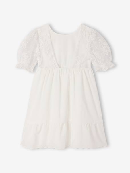 Robe fille boheme manches dentelles blanc 3 - vertbaudet enfant 