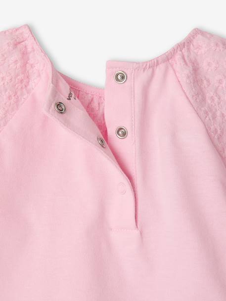T-shirt manches courtes brodé rose pâle 3 - vertbaudet enfant 