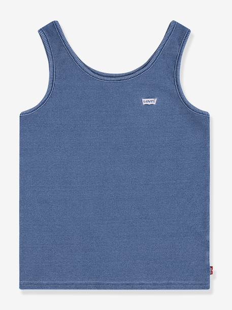 Débardeur côtelé enfant LEVIS bleu grisé+rose 1 - vertbaudet enfant 